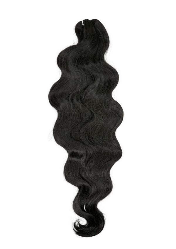 24 inch body wavy braiding hair natural black human synthetic blend