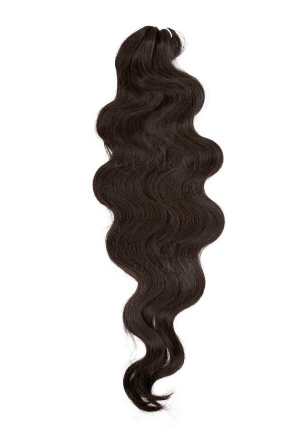 24 inch body wavy braiding hair dark brown human synthetic blend