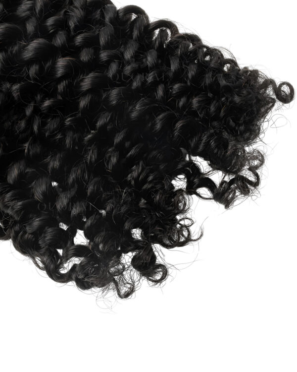 close up deep curly texture raw human hair miracle knots bundle