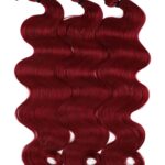 24 inch body wavy braiding hair burgundy human synthetic blend
