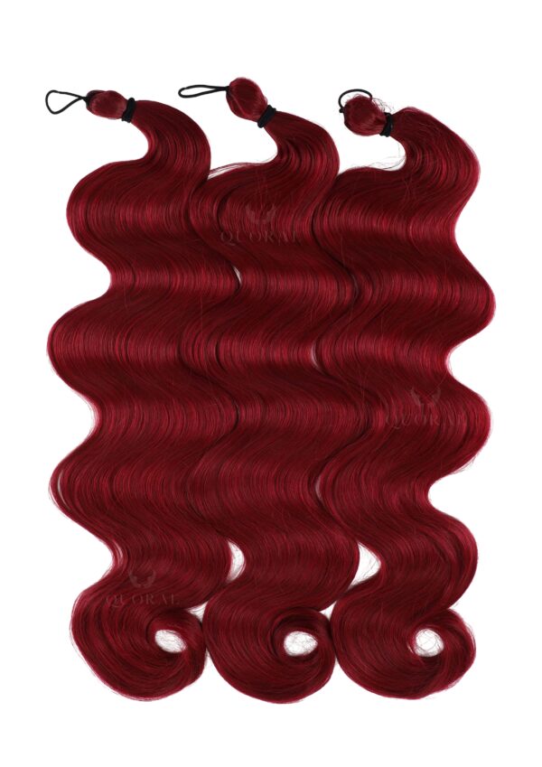 24 inch body wavy braiding hair burgundy human synthetic blend