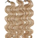 24 inch body wavy braiding hair highlight caramel cream blonde human synthetic blend