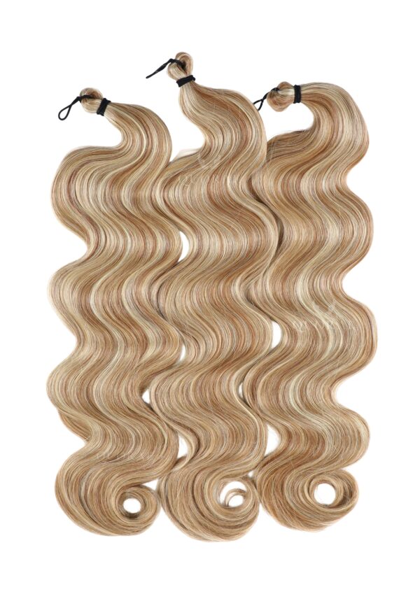 24 inch body wavy braiding hair highlight caramel cream blonde human synthetic blend