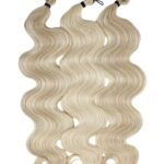 24 inch body wavy braiding hair highlight champagne blonde human synthetic blend